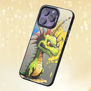 【BUY 4 ONLY PAY FOR 2】So Cool Case for iPhone with Unique Design, Watercolor Animal Hard Back + Soft Frame with Independent Button Protective Case for iPhone -Charmander painting