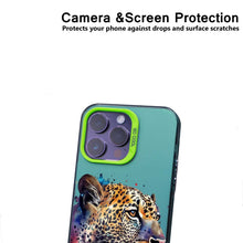 【BUY 4 ONLY PAY FOR 2】So Cool Case for iPhone with Unique Design, Watercolor Animal Hard Back + Soft Frame with Independent Button Protective Case for iPhone - Leopard