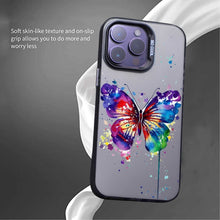 【BUY 4 ONLY PAY FOR 2】So Cool Case for iPhone with Unique Design, Watercolor Animal Hard Back + Soft Frame with Independent Button Protective Case for iPhone - Butterfly