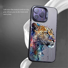 【BUY 4 ONLY PAY FOR 2】So Cool Case for iPhone with Unique Design, Watercolor Animal Hard Back + Soft Frame with Independent Button Protective Case for iPhone - Leopard