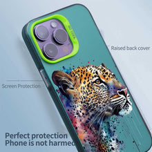 【BUY 4 ONLY PAY FOR 2】So Cool Case for iPhone with Unique Design, Watercolor Animal Hard Back + Soft Frame with Independent Button Protective Case for iPhone - Leopard