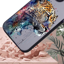 【BUY 4 ONLY PAY FOR 2】So Cool Case for iPhone with Unique Design, Watercolor Animal Hard Back + Soft Frame with Independent Button Protective Case for iPhone - Leopard