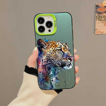 【BUY 4 ONLY PAY FOR 2】So Cool Case for iPhone with Unique Design, Watercolor Animal Hard Back + Soft Frame with Independent Button Protective Case for iPhone - Leopard