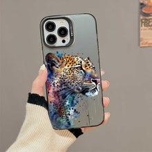 【BUY 4 ONLY PAY FOR 2】So Cool Case for iPhone with Unique Design, Watercolor Animal Hard Back + Soft Frame with Independent Button Protective Case for iPhone - Leopard