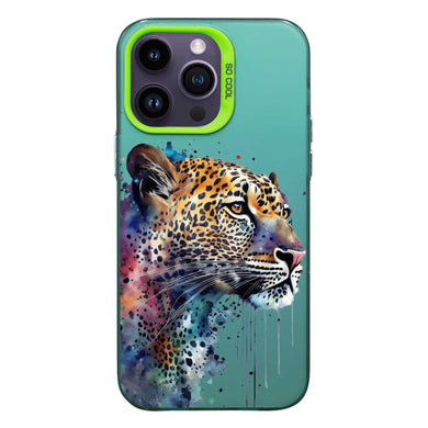 【BUY 4 ONLY PAY FOR 2】So Cool Case for iPhone with Unique Design, Watercolor Animal Hard Back + Soft Frame with Independent Button Protective Case for iPhone - Leopard