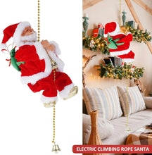 Electric Climbing Santa Claus Ladder with Parachute Christmas Tree Toy with LED Indoor Outdoor Christmas Holiday Decoration