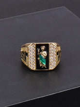 Men's Elegant Rhinestone Decorated Copper Ring, Fashion Jewelry for Party & Daily Clothing Decor, Trendy All-match Jewelry for Birthday Gift, Statement Rings HNJZ0028