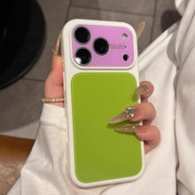 Summer Dopamine Color Block Phone Case, Large Window Full Camera Protection Shockproof Soft TPU Case for iPhone 17 Pro Max 16 15 14 13 Pro, Cute Pastel Contrast Color Phone Cover for Girls Women HNSJK0032