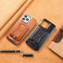 For iPhone 15/14/13/12 phone cases, high-end business leather cases, magnetic （2 Cards Only）bracket cases HNSJK0012