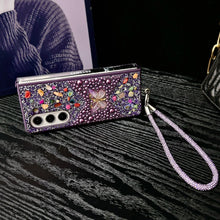 Butterfly Rhinestone Phone Case with Wrist Strap, Slim Shockproof Full Protection Cover, Portable Handheld Design for Women Girls, Style Phone Accessory HNSJK0037