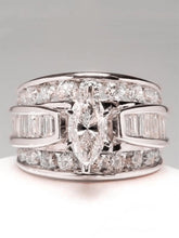 Fashion Artificial Crystal Decorated Ring, Pave Engagement Ring, Wedding Engagement Party Accessories for Women, Trendy Accessories for Party and Daily Life HNJZ0001