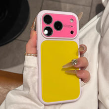 Summer Dopamine Color Block Phone Case, Large Window Full Camera Protection Shockproof Soft TPU Case for iPhone 17 Pro Max 16 15 14 13 Pro, Cute Pastel Contrast Color Phone Cover for Girls Women HNSJK0032