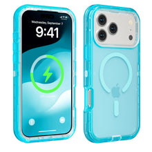 3-in-1 Transparent Magnetic Phone Case, MagSafe Compatible Heavy Duty Shockproof Anti-Drop Protective Cover for iPhone 17 Pro Max 17 Air 16 15 14 13 Pro Max, Dual Layer Rugged Clear Phone Case HNSJK0033