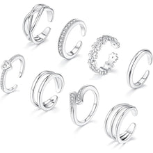 8 Pcs Toe Rings for Women Gold Silver Simple Open Adjustable Band Toe Rings Set Beach Foot Jewelry for Summer Gold Plated Copper Hypoallergenic Stackable Rings, Toe Ring Stackable, Gold Plated Toe Rings HNJZ0003