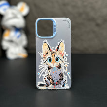 【BUY 4 ONLY PAY FOR 2】So Cool Case for iPhone with Unique Design, Watercolor Animal Hard Back + Soft Frame with Independent Button Protective Case for iPhone -Red wine cat