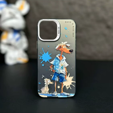 【BUY 4 ONLY PAY FOR 2】So Cool Case for iPhone with Unique Design, Watercolor Animal Hard Back + Soft Frame with Independent Button Protective Case for iPhone -Red wine cat