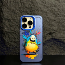 【BUY 4 ONLY PAY FOR 2】So Cool Case for iPhone with Unique Design, Watercolor Animal Hard Back + Soft Frame with Independent Button Protective Case for iPhone -Happy monkey