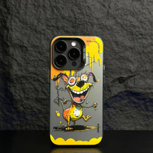 【BUY 4 ONLY PAY FOR 2】So Cool Case for iPhone with Unique Design, Watercolor Animal Hard Back + Soft Frame with Independent Button Protective Case for iPhone -Happy monkey