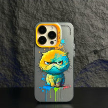 【BUY 4 ONLY PAY FOR 2】So Cool Case for iPhone with Unique Design, Watercolor Animal Hard Back + Soft Frame with Independent Button Protective Case for iPhone -Happy monkey