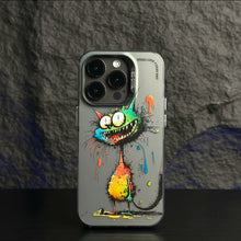 【BUY 4 ONLY PAY FOR 2】So Cool Case for iPhone with Unique Design, Watercolor Animal Hard Back + Soft Frame with Independent Button Protective Case for iPhone -Happy monkey