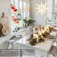 Electric Climbing Santa Claus Ladder with Parachute Christmas Tree Toy with LED Indoor Outdoor Christmas Holiday Decoration