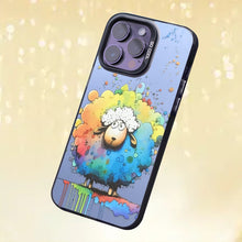 【BUY 4 ONLY PAY FOR 2】So Cool Case for iPhone with Unique Design, Watercolor Animal Hard Back + Soft Frame with Independent Button Protective Case for iPhone -Colorful sheep painting