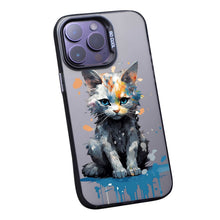 【BUY 4 ONLY PAY FOR 2】So Cool Case for iPhone with Unique Design, Watercolor Animal Hard Back + Soft Frame with Independent Button Protective Case for iPhone - Sitting Cat