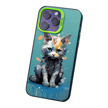 【BUY 4 ONLY PAY FOR 2】So Cool Case for iPhone with Unique Design, Watercolor Animal Hard Back + Soft Frame with Independent Button Protective Case for iPhone - Sitting Cat