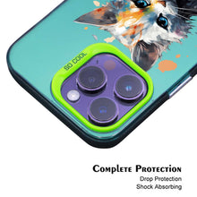 【BUY 4 ONLY PAY FOR 2】So Cool Case for iPhone with Unique Design, Watercolor Animal Hard Back + Soft Frame with Independent Button Protective Case for iPhone - Sitting Cat