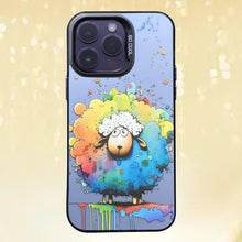 【BUY 4 ONLY PAY FOR 2】So Cool Case for iPhone with Unique Design, Watercolor Animal Hard Back + Soft Frame with Independent Button Protective Case for iPhone -Colorful sheep painting