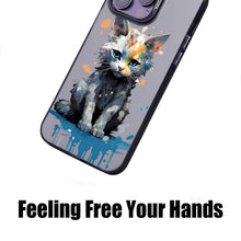 【BUY 4 ONLY PAY FOR 2】So Cool Case for iPhone with Unique Design, Watercolor Animal Hard Back + Soft Frame with Independent Button Protective Case for iPhone - Sitting Cat