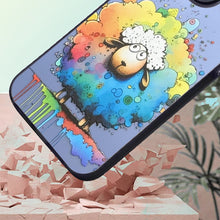 【BUY 4 ONLY PAY FOR 2】So Cool Case for iPhone with Unique Design, Watercolor Animal Hard Back + Soft Frame with Independent Button Protective Case for iPhone -Colorful sheep painting