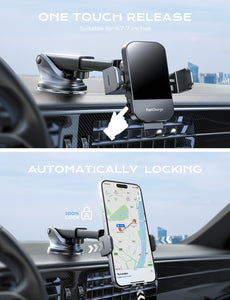 Wireless Car Charger,15W Fast charging Auto clamp Car charger Phone stand Phone stand for iPhone 15 14 13 12 11 Pro Max Xs, Samsung Galaxy S23 Ultra S22 S21 S20,S10 + S9+, black