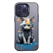 【BUY 4 ONLY PAY FOR 2】So Cool Case for iPhone with Unique Design, Watercolor Animal Hard Back + Soft Frame with Independent Button Protective Case for iPhone - Sitting Cat