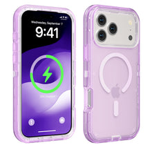 3-in-1 Transparent Magnetic Phone Case, MagSafe Compatible Heavy Duty Shockproof Anti-Drop Protective Cover for iPhone 17 Pro Max 17 Air 16 15 14 13 Pro Max, Dual Layer Rugged Clear Phone Case HNSJK0033