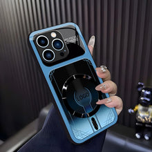 Magnetic Gradient Sports Car Style Phone Case, Hard PC Anti-Scratch MagSafe Compatible Protective Case for iPhone Pro Max, Full Camera Cutout Wireless Charging Smartphone Accessories HNSJK0028