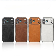 Compatible with iPhone17Pro Max/16/15/14/13 Phone case Magnetic Anti Drop Business Men's Leather case (Black,for iPhone 13)