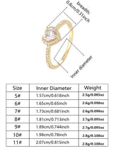 Women's Elegant Artificial Crystal & Rhinestone Decorated Heart Design Ring, Exquisite Trendy Engagement Ring, Fashion Accessories for Party & Daily Decor for Women & Girls, Fashion Heart Rings HNJZ0002