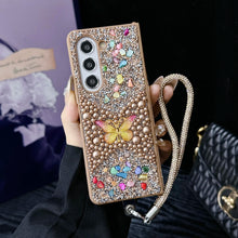 Butterfly Rhinestone Phone Case with Wrist Strap, Slim Shockproof Full Protection Cover, Portable Handheld Design for Women Girls, Style Phone Accessory HNSJK0037