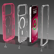 3-in-1 Transparent Magnetic Phone Case, MagSafe Compatible Heavy Duty Shockproof Anti-Drop Protective Cover for iPhone 17 Pro Max 17 Air 16 15 14 13 Pro Max, Dual Layer Rugged Clear Phone Case HNSJK0033