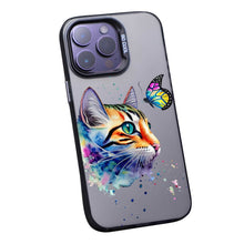 【BUY 4 ONLY PAY FOR 2】So Cool Case for iPhone with Unique Design, Watercolor Animal Hard Back + Soft Frame with Independent Button Protective Case for iPhone - Cat Butterfly