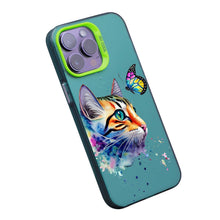 【BUY 4 ONLY PAY FOR 2】So Cool Case for iPhone with Unique Design, Watercolor Animal Hard Back + Soft Frame with Independent Button Protective Case for iPhone - Cat Butterfly