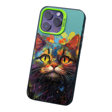 【BUY 4 ONLY PAY FOR 2】So Cool Case for iPhone with Unique Design, Watercolor Animal Hard Back + Soft Frame with Independent Button Protective Case for iPhone - Cat Painting