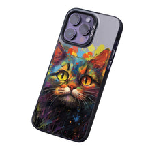 【BUY 4 ONLY PAY FOR 2】So Cool Case for iPhone with Unique Design, Watercolor Animal Hard Back + Soft Frame with Independent Button Protective Case for iPhone - Cat Painting