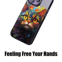 【BUY 4 ONLY PAY FOR 2】So Cool Case for iPhone with Unique Design, Watercolor Animal Hard Back + Soft Frame with Independent Button Protective Case for iPhone - Cat Painting
