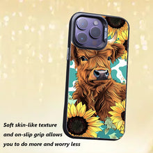 【BUY 4 ONLY PAY FOR 2】So Cool Case for iPhone with Unique Design, Hard Back + Soft Frame with Independent Button Protective Case for iPhone - cow among sunflowers