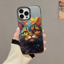 【BUY 4 ONLY PAY FOR 2】So Cool Case for iPhone with Unique Design, Watercolor Animal Hard Back + Soft Frame with Independent Button Protective Case for iPhone - Cat Painting