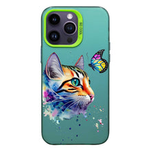 【BUY 4 ONLY PAY FOR 2】So Cool Case for iPhone with Unique Design, Watercolor Animal Hard Back + Soft Frame with Independent Button Protective Case for iPhone - Cat Butterfly
