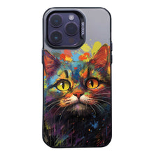 【BUY 4 ONLY PAY FOR 2】So Cool Case for iPhone with Unique Design, Watercolor Animal Hard Back + Soft Frame with Independent Button Protective Case for iPhone - Cat Painting