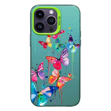 【BUY 4 ONLY PAY FOR 2】So Cool Case for iPhone with Unique Design, Watercolor Animal Hard Back + Soft Frame with Independent Button Protective Case for iPhone - Butterflies